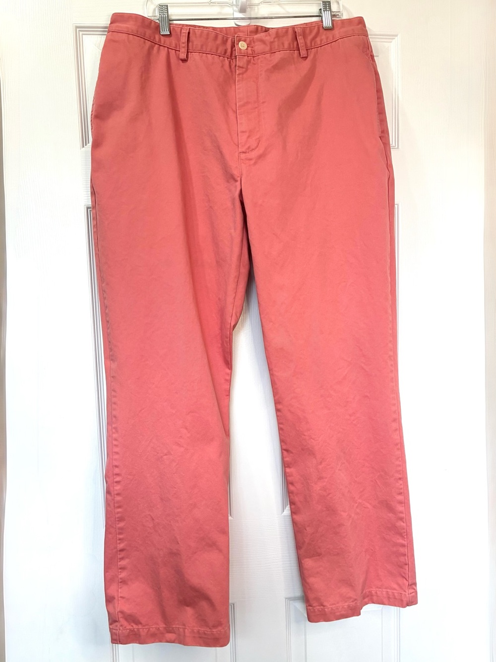 Vineyard Vines Club Cotton Pant Men’s 38 x32 Chino Coral Salmon 4 Pocket Logo